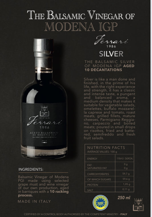 Ferrari Balsamic Vinegar of Modena IGP - Silver Aged 250 ml